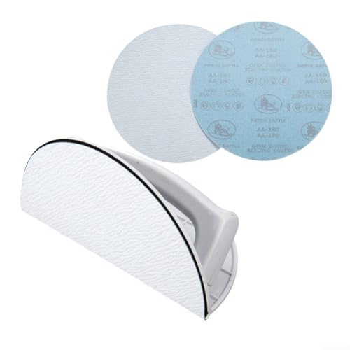 Multifunktionaler halbrunder Eckschleifer mit 10 Schleifpapier-Pads für präzises Schleifen auf Holz, Metall, Kunststoff, Trockenbau und ergonomischem rutschfestem Griff (1) von UTTASU