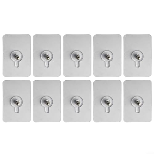 Nicht abfärbender Wandbild-Haken mit stanzfreien Schraubenaufklebern, unsichtbares spurloses Design, keine Nägel, kein Bohren, wasserdicht und feuchtigkeitsbeständig, geeignet für mehrere Hängeflächen Nicht abfärbender Wandbild-Haken mit stanzfreien Schraubenaufklebern, unsichtbares spurloses Design, keine Nägel, kein Bohren, wasserdicht und feuchtigkeitsbeständig, geeignet für mehrere Hängeflächen von UTTASU