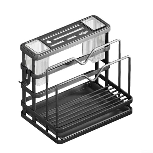 Ordentliche Aufbewahrung Ihrer Spülbecken-Utensilien mit Küchenspüle-Organizer, schneller und einfacher Zugriff auf Ihre Werkzeuge (schwarz) von UTTASU