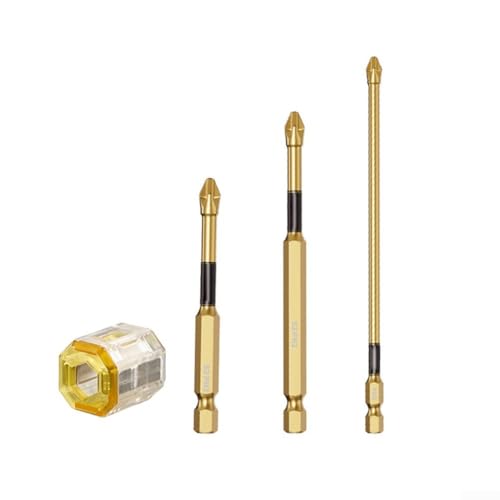 PH2 Magnetische Batchkopf-Schraubendreher-Bits, 4-teiliges Set für effizientes Fahren und Fixieren (70 + 90 + 150 mm) von UTTASU