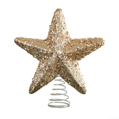 Pailletten-Stern-Baum für Weihnachtsbaumschmuck, Spiralbasis für einfachen Aufbau, für festliche Atmosphäre (Gold-L) von UTTASU
