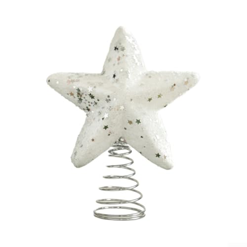 Pailletten-Stern-Baum für Weihnachtsbaumschmuck, Spiralbasis für einfachen Aufbau, für festliche Atmosphäre (Weiß-S) von UTTASU