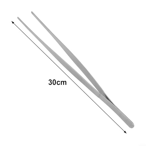 Professionelle Grillzange aus Edelstahl mit Churrasco Pinzette Clip für Lebensmittel Grillen in Buffet und Restaurant, Grillzubehör (30 cm) von UTTASU