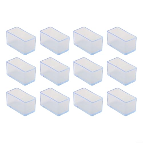 Rechteckige Stuhlhussen aus PVC, 12 Stück, Bodenschoner zur Geräusch- und Kratzkontrolle (25 x 50 mm) von UTTASU