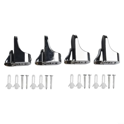 Regalklemme aus Zinklegierung, Set mit 4 verstellbaren Halterungen zur Sicherung von Glas- oder Holzregalen in Badezimmern, Displays und Heimorganisation Regalklemme aus Zinklegierung, Set mit 4 verstellbaren Halterungen zur Sicherung von Glas- oder Holzregalen in Badezimmern, Displays und Heimorganisation von UTTASU