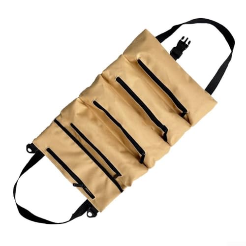 Robuster Werkzeug-Organizer mit mehreren Taschen aus Segeltuch mit Aufhängeschlaufe, perfekt, um Ihre Garage oder Werkstatt ordentlich und zugänglich zu halten (Khaki) von UTTASU