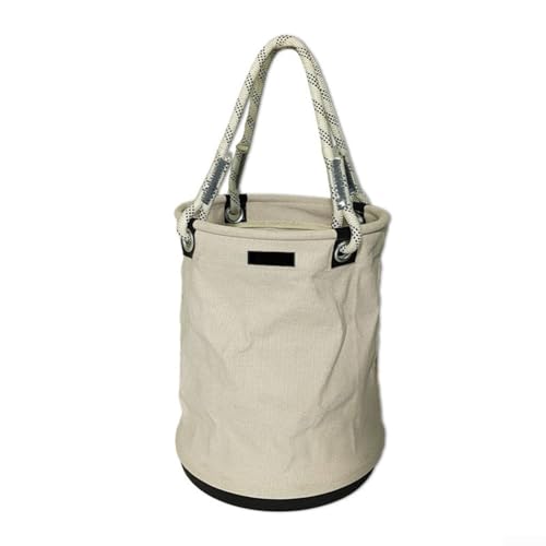 Robuster Werkzeugeimer aus Segeltuch mit Kunststoffboden, für Elektriker, mit bequemen Griffen für einfaches Tragen (weiß) von UTTASU