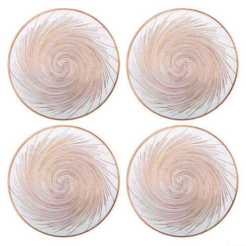Runde Tischsets aus PVC, 4 Stück, elegantes Design für Esstische, hitzebeständig und leicht abzuspülen (D) von UTTASU