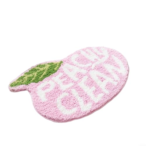 Rutschfeste, pfirsichfarbene, weiche Badematte aus ultra-saugfähiger Polyester-Mikrofaser, maschinenwaschbar für Badezimmerböden und andere Haushaltsbereiche (rosa Blätter) von UTTASU
