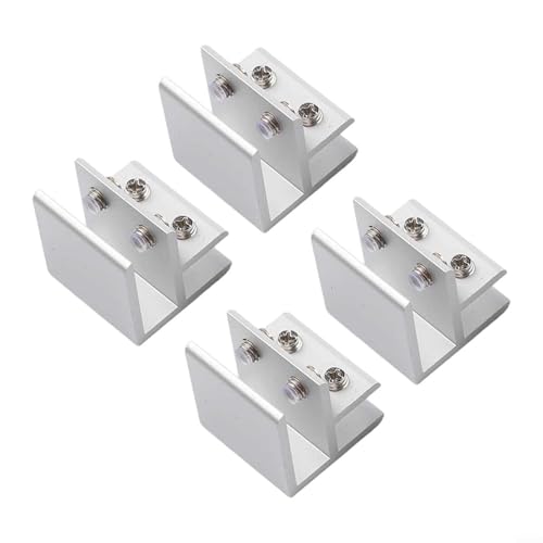 Rutschfeste Aluminium-Glasklemmen, verstellbare Halterungen für 6 12 mm Glas für Schränke und Display-Projekte (8–12 mm) von UTTASU