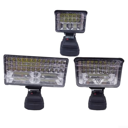 Schlankes Design, kabelloser LED-Flutlicht, optimiert für den Einsatz mit 20 V Li-Ionen-Akkus in verschiedenen Situationen (20,3 cm) von UTTASU