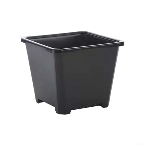 Schwarzer Blumentopf aus Kunststoff mit Ablaufloch, perfekt für verschiedene Pflanzenarten (10 Flansche) von UTTASU