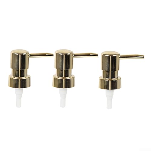 Set mit drei ABS-Lotion-Pumpköpfen für Seifen- und Shampoospender mit zuverlässigem Federmechanismus (3 Stück Gold) von UTTASU