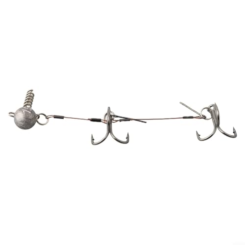 Softbaits kompatibles Angelvorfach Korkenzieher Stinger und Drillingshaken Set (L) von UTTASU