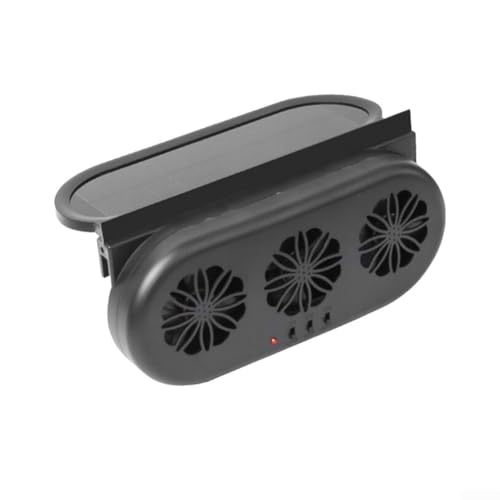 Solarbetriebener Fahrzeugabluftventilator mit USB-Kabel Netzteil 3 Motor 3 K Design 5000 U/min zur Kühlung und Belüftung von Limousinen SUVs und LKWs (Schwarz) von UTTASU