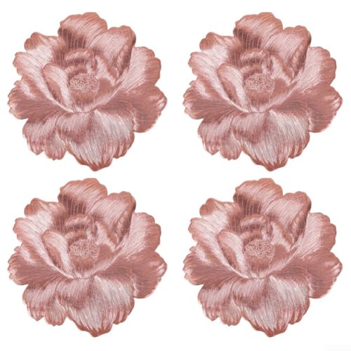 Stilvolle Tischsets mit Blumenmuster 4 Stück PVC Wärmedämmmatten für Esstische (rot) von UTTASU