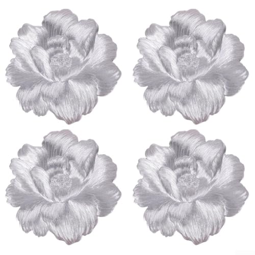 Stilvolle Tischsets mit Blumenmuster 4 Stück PVC Wärmedämmmatten für Esstische (weiß) von UTTASU
