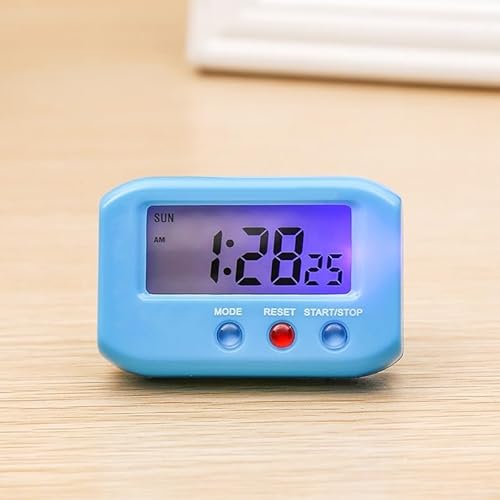 Stilvoller kleiner digitaler Wecker mit LCD-Display, Schlummerfunktion und leichtem Design für einfache Platzierung (blau) von UTTASU