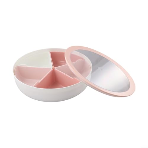 Stilvolles Snack-Tablett mit abnehmbaren Fächern für organisierte Snack-Aufbewahrung und Präsentation (Rosa) von UTTASU