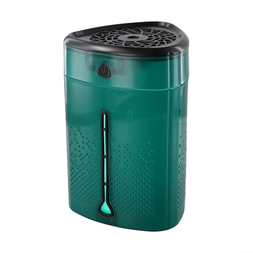 Tragbarer 1000 ml dreieckiger USB-Luftbefeuchter mit leiser Nebel-Technologie, intelligenter automatischer Abschaltung, vier Nebelstufen und Umgebungsfarblicht für Zuhause oder auf Reisen (grün) von UTTASU