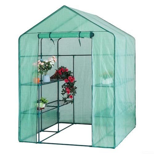 Transparenter PVC-Pflanzenschutz, ideal für Innen- oder Außengewächshaus, einfache Installation und Entfernung (grün) von UTTASU