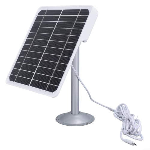 UTTASU 20 W Solarpanel-Ladegerät mit 3M-Kabel und verstellbarer Halterung für Überwachungskamera, IP66 wasserdicht, USB/Typ-C USB-kompatibel, Weiß / Schwarz (A) von UTTASU
