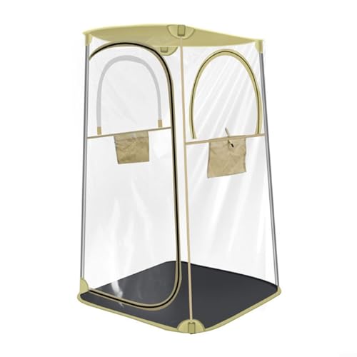 UTTASU 4-seitiges transparentes PVC-Outdoor-Unterschlupfzelt wasserdicht winddicht klare Sicht Struktur Sportveranstaltungen Camping Angeln Einfache Einrichtung Aufbewahrungstasche 100 x 100 x 160 cm von UTTASU
