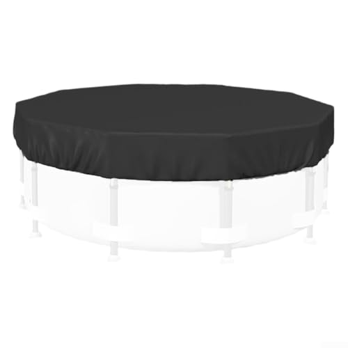 UTTASU 420D Oxford Tuch oberirdische Poolabdeckung Runde Schwimmbad Winterabdeckung mit elastischen Seilen wetterbeständiger Schutz für Rahmenpool schwarz (143L x 140W) von UTTASU