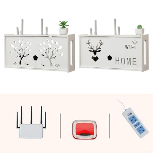 UTTASU Effizientes WiFi-Regal zur Wandmontage, große Router-Aufbewahrungsbox für Wohnzimmer, zum Organisieren von TV- und Spielgeräten (B) von UTTASU