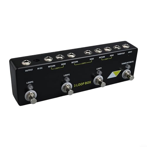 UTTASU Für MOSKYaudio Loop-Effektpedal für E-Gitarre Bass Metallgehäuse True Bypass unbegrenzte Aufnahmezeit Drei Serien Loops Tuner Stummschalter Schwarz UTTASU Für MOSKYaudio Loop-Effektpedal für E-Gitarre Bass Metallgehäuse True Bypass unbegrenzte Aufnahmezeit Drei Serien Loops Tuner Stummschalter Schwarz von UTTASU