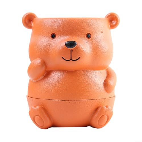 UTTASU Geteiltes Design Tier Blumentopf Desktop Harz Bär Elefant Form Pflanze Container Indoor Outdoor Garten Home Decor Ornament für Sukkulenten Kräuter (Bär) von UTTASU