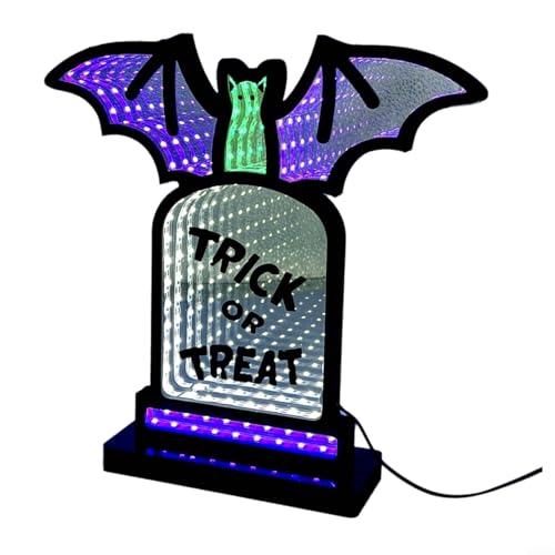 UTTASU Halloween Fledermaus Grabstein USB Ambient Licht Acryl Grabstein Fledermaus Dekor Gruseliges leuchtendes Nachtlicht für Zimmer Garten Schreibtisch angetrieben durch Power Bank UTTASU Halloween Fledermaus Grabstein USB Ambient Licht Acryl Grabstein Fledermaus Dekor Gruseliges leuchtendes Nachtlicht für Zimmer Garten Schreibtisch angetrieben durch Power Bank von UTTASU