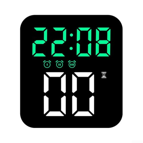 UTTASU Leiser Multifunktionaler LED-Wecker Mit Einstellbarer Helligkeit, Doppelanzeige Für Zeit Und Chronograph, Countdown-Timer Für Komfort Zu Hause Und Am Arbeitsplatz(B) von UTTASU