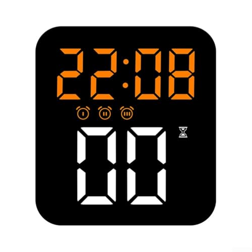 UTTASU Leiser Multifunktionaler LED-Wecker Mit Einstellbarer Helligkeit, Doppelanzeige Für Zeit Und Chronograph, Countdown-Timer Für Komfort Zu Hause Und Am Arbeitsplatz(C) von UTTASU