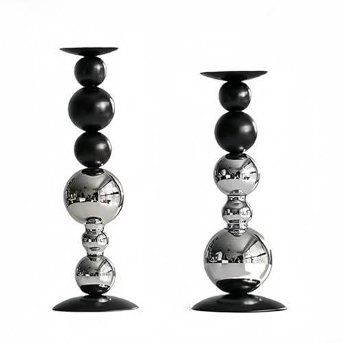 UTTASU Moderner Kerzenhalter aus Metall, Set mit 2 schwarzen Kerzenständern, Tischdekoration, dekorativer Ständer für Tisch, Zuhause, Wohnzimmer, Esszimmer, Hochzeit, Party, 27 cm und 22 cm Höhe UTTASU Moderner Kerzenhalter aus Metall, Set mit 2 schwarzen Kerzenständern, Tischdekoration, dekorativer Ständer für Tisch, Zuhause, Wohnzimmer, Esszimmer, Hochzeit, Party, 27 cm und 22 cm Höhe von UTTASU