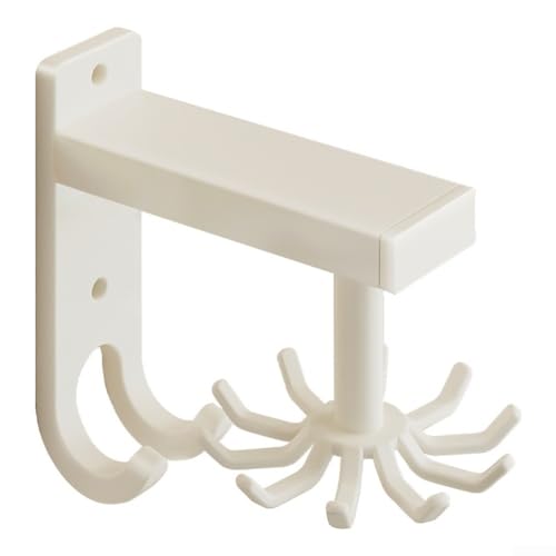 UTTASU Multifunktionales Küchenregal mit drehbarem Design für einfachen Zugriff auf Utensilien (10 Haken, weiß) von UTTASU
