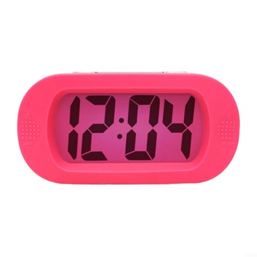 UTTASU Nachttischuhr, digitaler Wecker mit großem LCD-Display, Reiseuhr, tragbare elektronische Nachttischuhr mit Schlummerfunktion, Nachtlicht für Kinder, Zuhause, Büro, Schlafzimmer (Rosa) von UTTASU