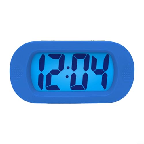 UTTASU Nachttischuhr, digitaler Wecker mit großem LCD-Display, Reiseuhr, tragbare elektronische Nachttischuhr mit Schlummerfunktion, Nachtlicht für Kinder, Zuhause, Büro, Schlafzimmer (blau) von UTTASU