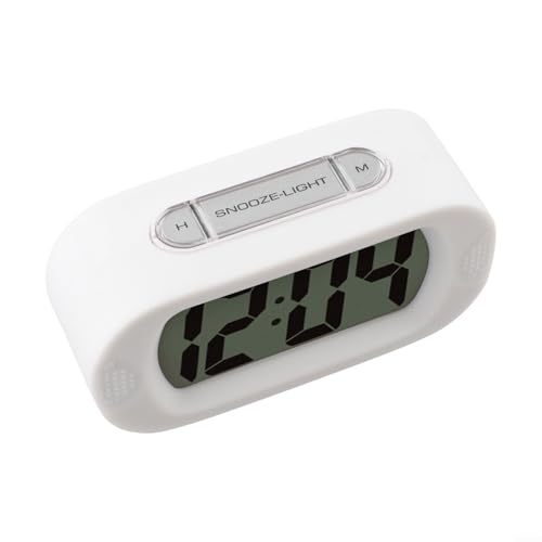 UTTASU Nachttischuhr, digitaler Wecker mit großem LCD-Display, Reiseuhr, tragbare elektronische Nachttischuhr mit Schlummerfunktion, Nachtlicht für Kinder, Zuhause, Büro, Schlafzimmer (weiß) von UTTASU