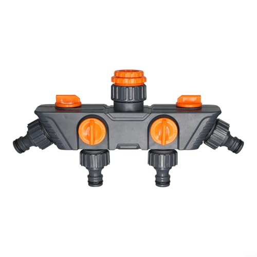 UTTASU Schlauchverteiler 4-Wege-Wasseranschluss für den Außenbereich, Wasserhahn-Verteiler mit individuellen Absperrventilen für Rasensprinkler, Tropfbewässerungssystem von UTTASU