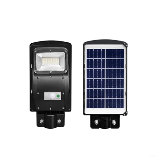UTTASU Solar-LED-Außenleuchte, Bewegungsmelder, wasserdicht, staubdicht, für Garten, Terrasse, Camping, Energieeffizient, schwarze Wandhalterung (36 cm) von UTTASU