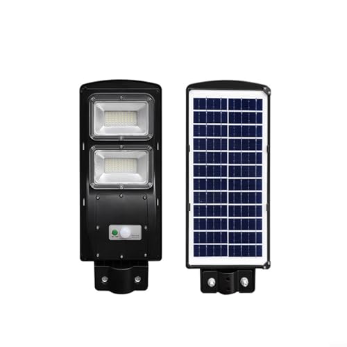 UTTASU Solar-LED-Außenleuchte, Bewegungsmelder, wasserdicht, staubdicht, für Garten, Terrasse, Camping, Energieeffizient, schwarze Wandhalterung (46,8 cm) von UTTASU
