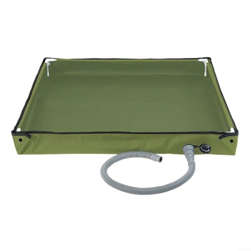 UTTASU Tragbare Camping-Duschbasis, faltbare Zelt-Bodenmatte mit Abflussrohr, Oxford-Tuch, wasserdichtes Tablett für Outdoor, Reisen, Strand, Garten, Kinder, Haustierbad, 80 x 80 x 10 cm, Schwarz von UTTASU
