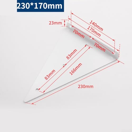 Unsichtbares Dreieck-Halterungs-Set für Wandregale, robuste Unterstützung für Möbelinstallation (Weiß, 230 mm) von UTTASU