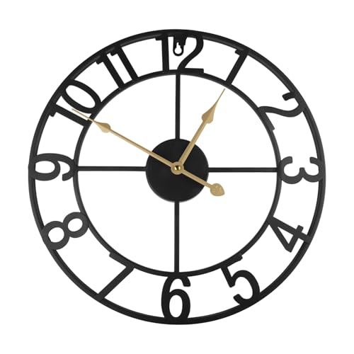 Vintage Wanduhr für den Außenbereich, ästhetische Dekoration für Häuser und Gärten und leicht zu lesen mit lautlosem Uhrwerk (D) von UTTASU