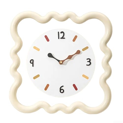 Wandgemälde im cremefarbenen Stil mit Uhr und Wandlampe, geeignet für Wohnzimmer oder Esszimmer Wanddekoration (C) von UTTASU