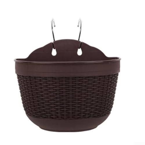 Wandmontiertes halbrundes Blumentopf-Set, 2-teilig, für moderne Heim- und Gartendekoration (Kaffee) von UTTASU