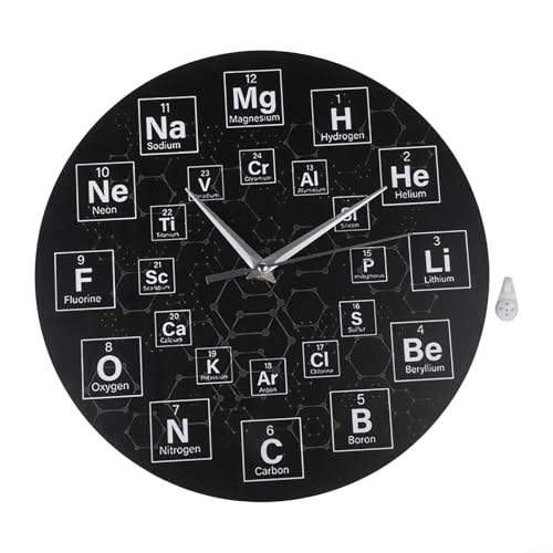Wanduhr mit Periodensystem-Design, zur Verschönerung von Heimbüro oder Klassenzimmer-Dekor, einzigartiges funktionales Dekorstück Wanduhr mit Periodensystem-Design, zur Verschönerung von Heimbüro oder Klassenzimmer-Dekor, einzigartiges funktionales Dekorstück von UTTASU
