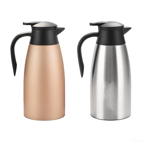 Wasserkocher aus Edelstahl, 2 l Fassungsvermögen, mit fortschrittlicher doppelwandiger Isolierung (Silber) von UTTASU