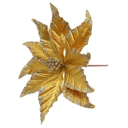 Weihnachtsstern zum Aufhängen, glitzernde Blume, 25 cm, für Weihnachtsbaum, Party, Hochzeit, Garten und Zuhause (Gold) von UTTASU